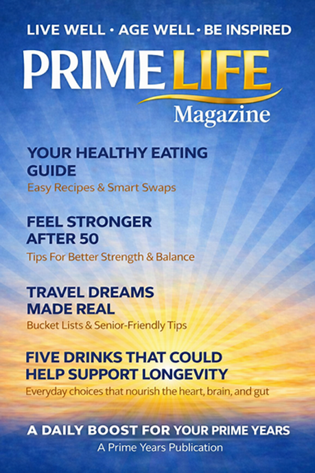 Prime Life Magazine cover featuring Mental Well-Being in Your Prime Years