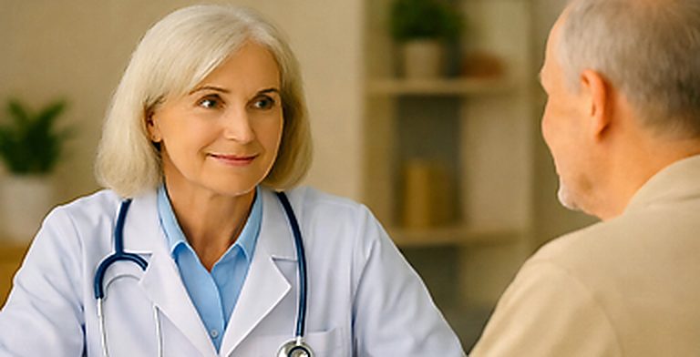 Friendly doctor smiling during an everyday health visit
