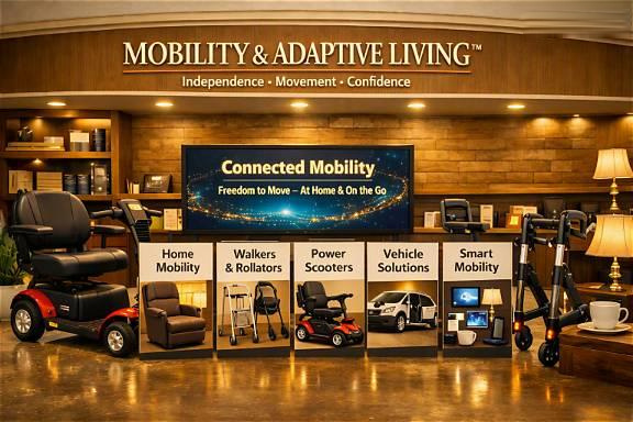 The Mobility & Adaptive Living storefront at the Prime Years Mall