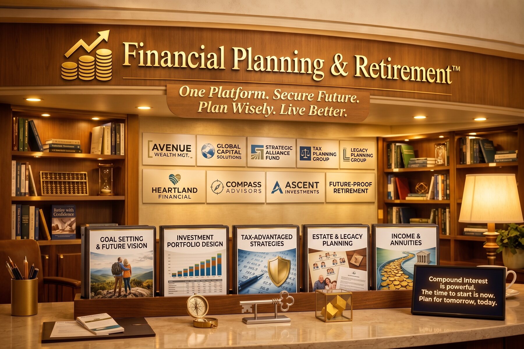 The Financial Planning & Retirement Services storefront at the Prime Years Mall