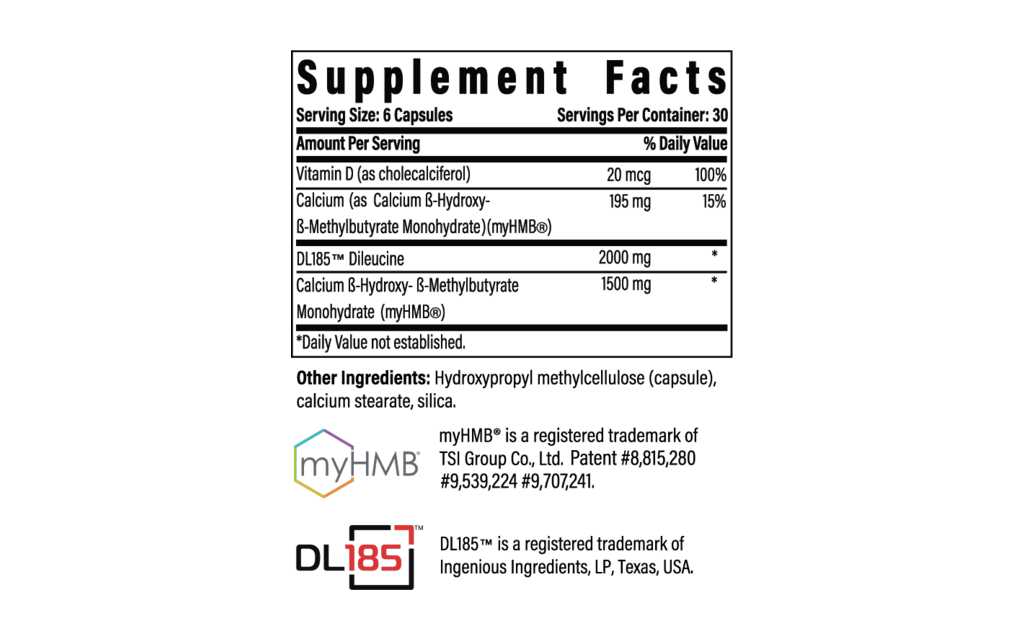 Advanced Muscle Plus supplement facts panel