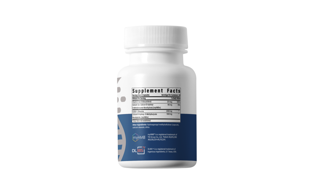 Advanced Muscle Plus bottle showing the ingredient label